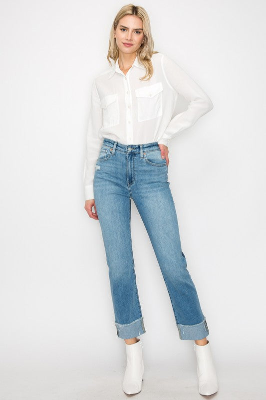 High Rise Straight Leg Jeans - Extended Sizes