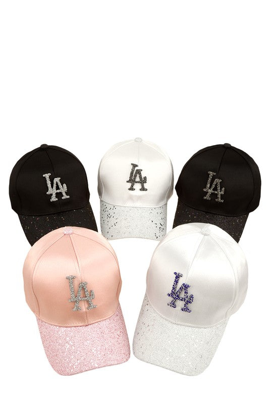 Rhinestone LA Charm Sparkle Baseball Cap